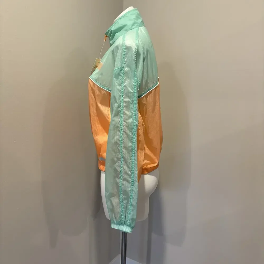 Fabletics Sport Payton Woven Jacket Large Peach Kiss Ombre Full Zip Pockets - Picture 5 of 13